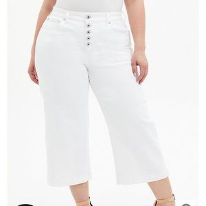 TORRID CROP HIGH RISE WIDE LEG JEAN